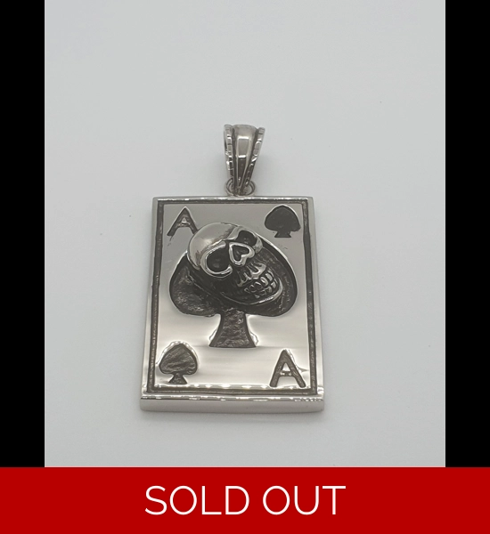 Ace of Spades W/Skull Pendant